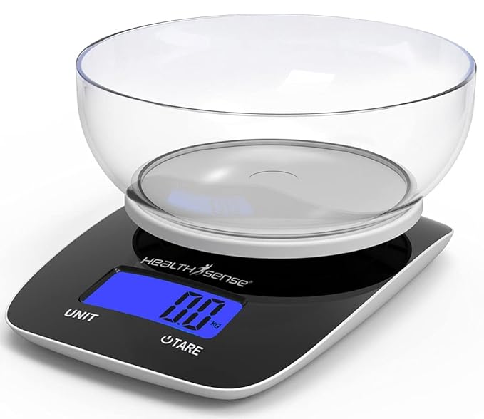 HealthSense Chef-Mate KS 33 Digital Kitchen Weighing Scale, 1 Year Warranty & Batteries Included