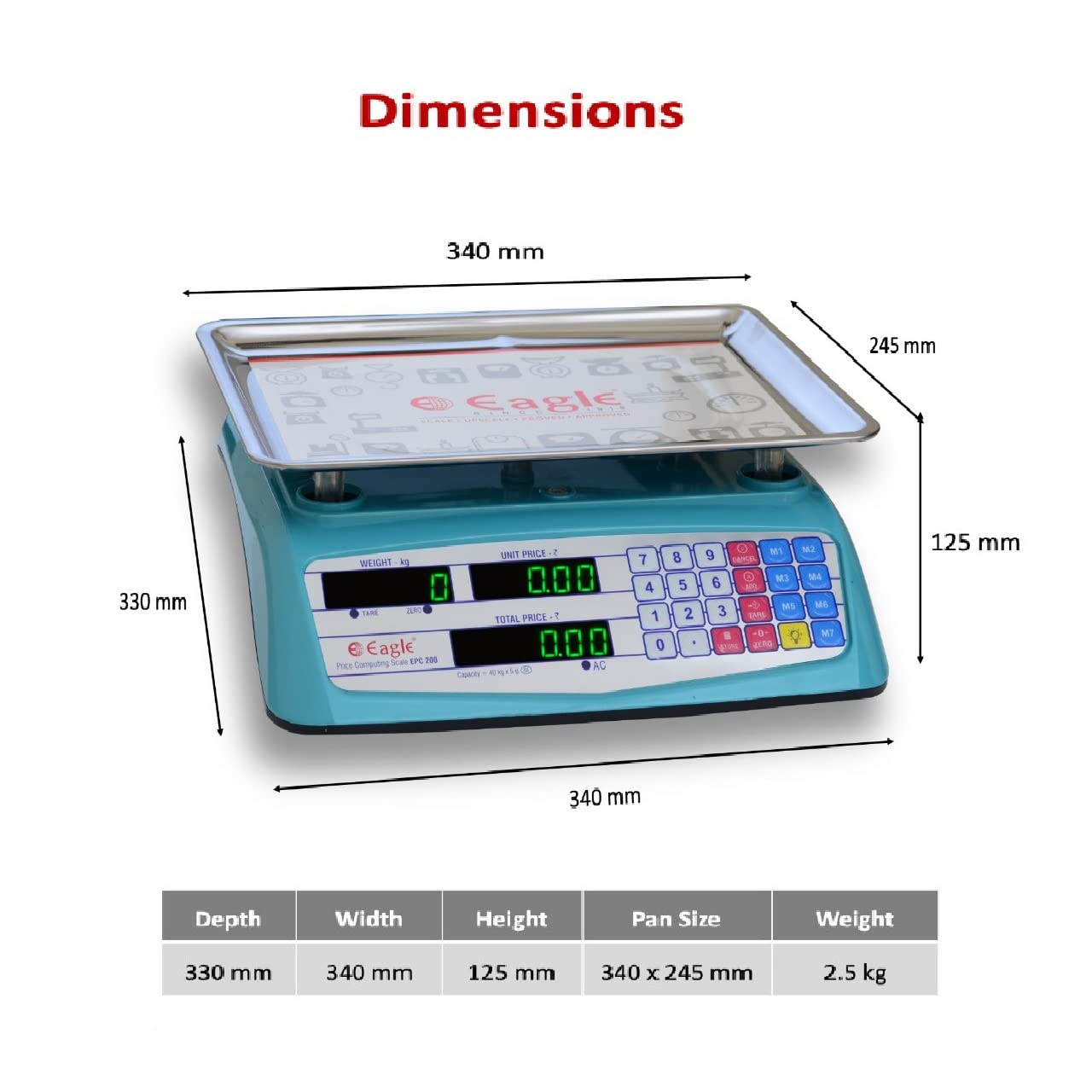 Eagle Counting & Price Computing Weight Machine with 40 kg Capacity