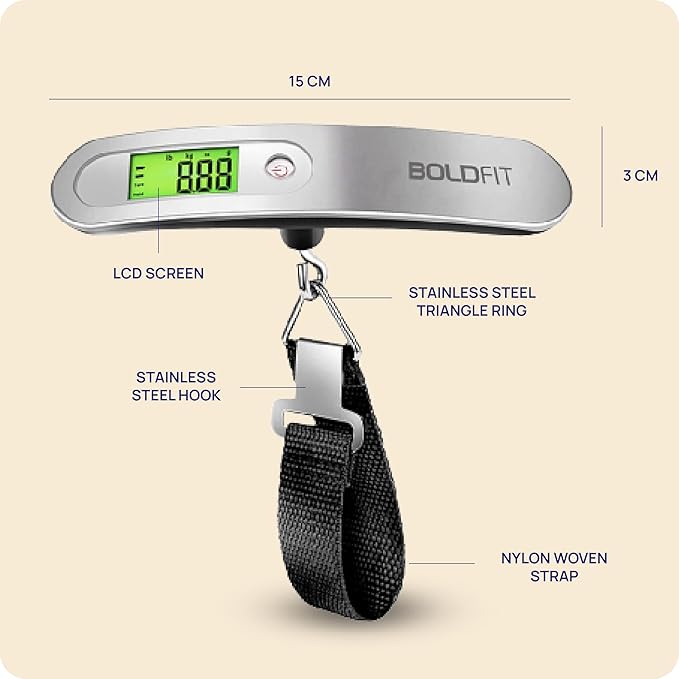 Boldfit Weight Machine For Luggage Weighing Scale  with LCD Display Luggage Weighing Scale