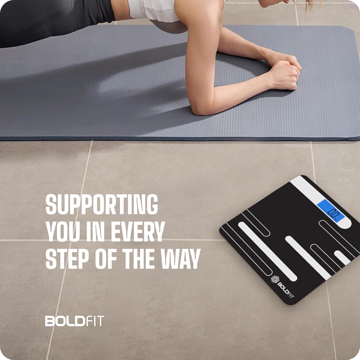 Boldfit Weight Machine For Body Weight Digital Bathroom Scale, 36Months Warranty Black,Max Weight 180Kg