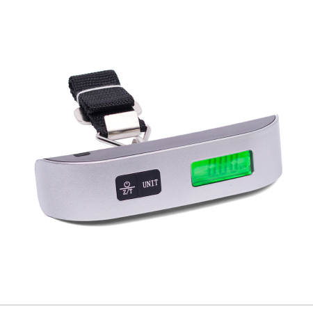 Digital Hanging Postal Luggage Scale, Rubber Paint Technology, Temperature Sensor, 110lb/50kg, Silver/Black, 1Pack