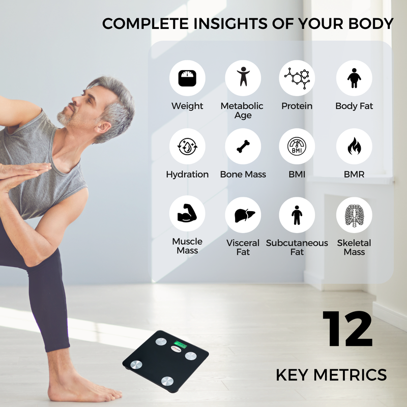 Bluetooth Digital BMI Weight Scale with  Mobile App